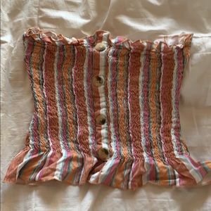 Tillys Ruffle Tube Top (Multicolored)